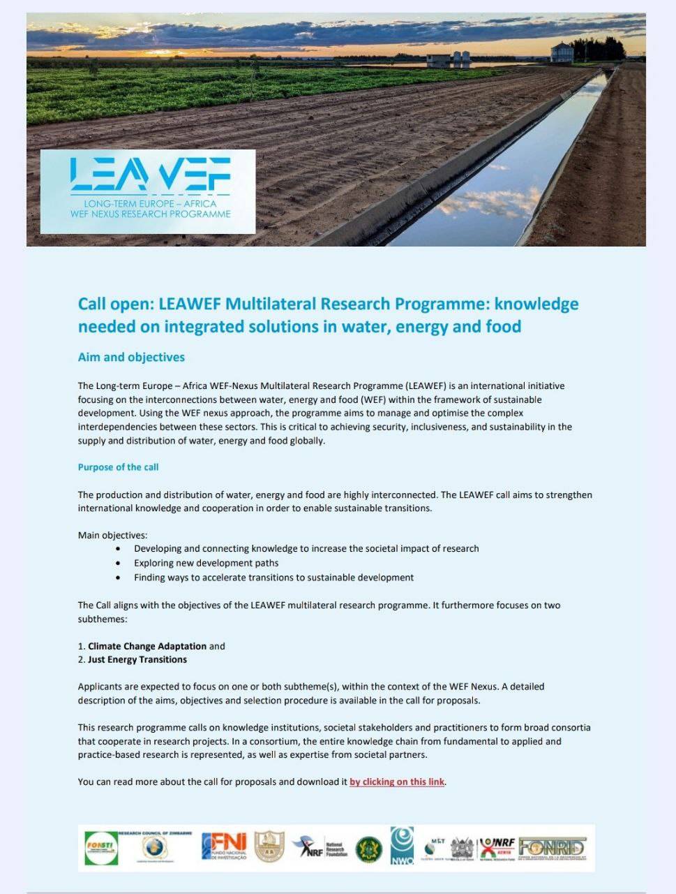 Notice of competition for research proposals