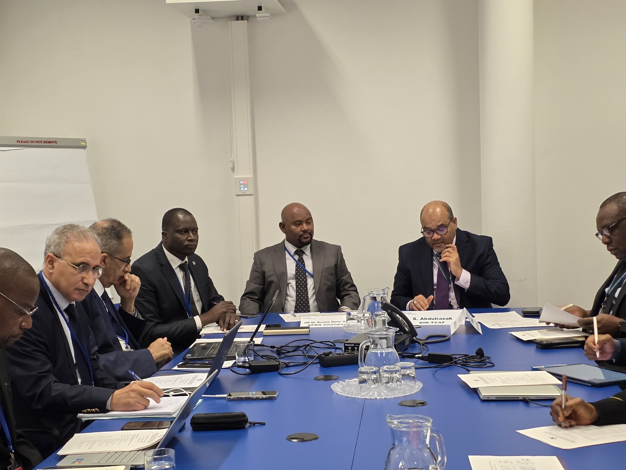 The current chairman of AFRA, E. .. ዲ. ሪ. The Minister of Innovation and Technology Honorable Dr. Belete Mola has discussed with AFRA Steering Committee and the group of African countries ambassadors in Vienna.